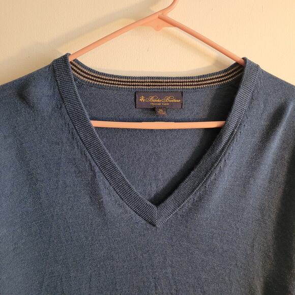 Brooks Brothers XL Italian Merino Wool Sweater VNeck Pullover Old Money Quietlux - Picture 4 of 7